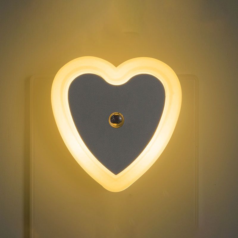 Heart-Shaped Night Light with Motion Sensor & Light-Sensitive Function - Plug-in, Ideal for Baby Care, Patient Care, Bathroom Lighting, and Sleep-Friendly Brightness