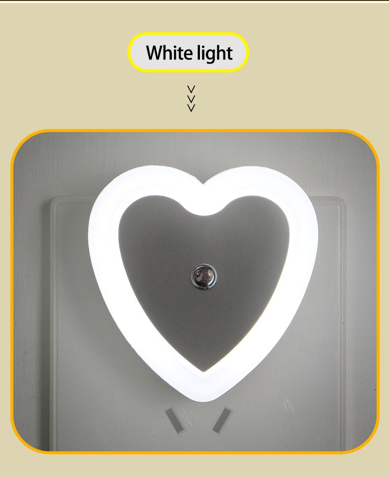 Heart-Shaped Night Light with Motion Sensor & Light-Sensitive Function - Plug-in, Ideal for Baby Care, Patient Care, Bathroom Lighting, and Sleep-Friendly Brightness