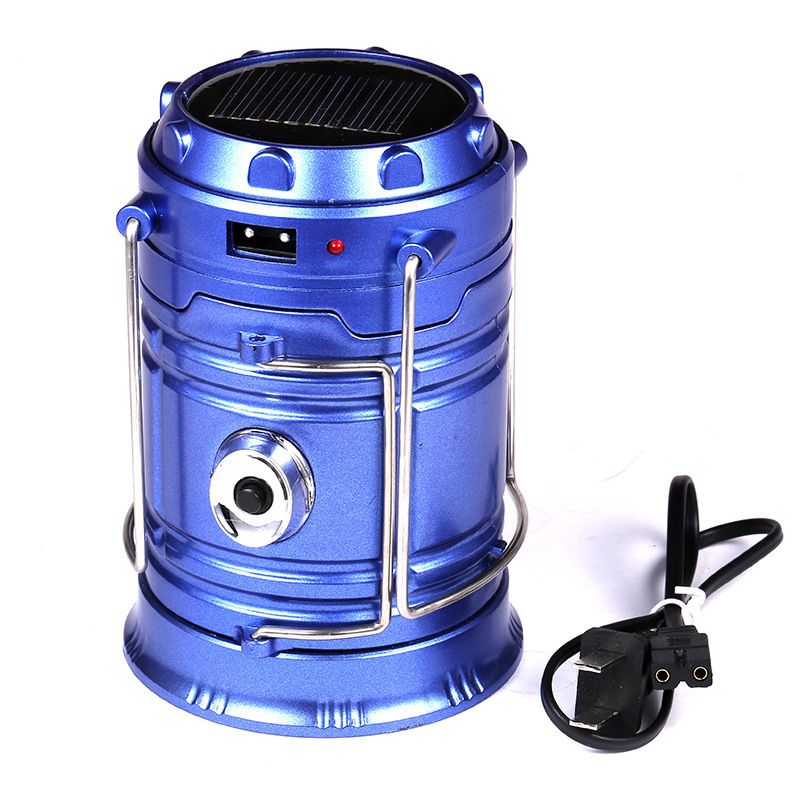 Camping light USB and Solar rechargeable LED lighting Functions as lantern, spotlight, and emergency power bank. Lightweight (300g), durable