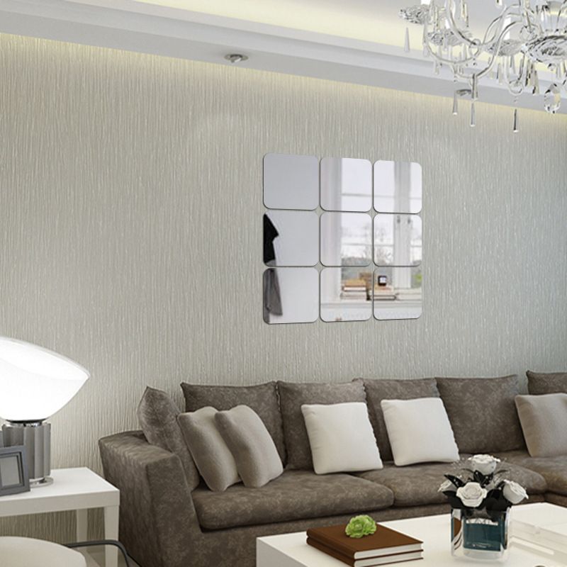 Mirror Wall Mirror Stickers Decor Self-adhesive: Customizable DIY Combinations, Ideal for Living Room, Bathroom & Can Also Create a Full-Length Mirror