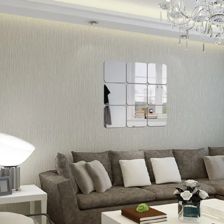 Mirror Wall Mirror Stickers Decor Self-adhesive: Customizable DIY Combinations, Ideal for Living Room, Bathroom & Can Also Create a Full-Length Mirror