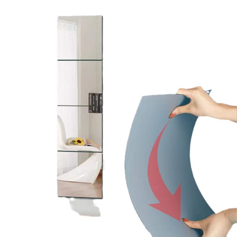 Mirror Wall Mirror Stickers Decor Self-adhesive: Customizable DIY Combinations, Ideal for Living Room, Bathroom & Can Also Create a Full-Length Mirror