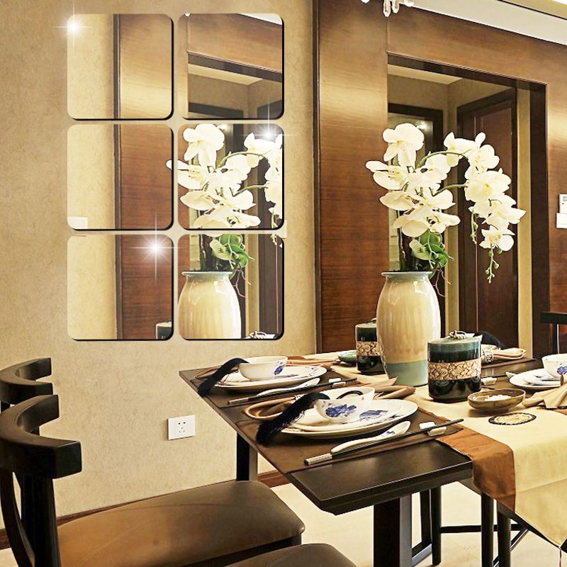 Mirror Wall Mirror Stickers Decor Self-adhesive: Customizable DIY Combinations, Ideal for Living Room, Bathroom & Can Also Create a Full-Length Mirror