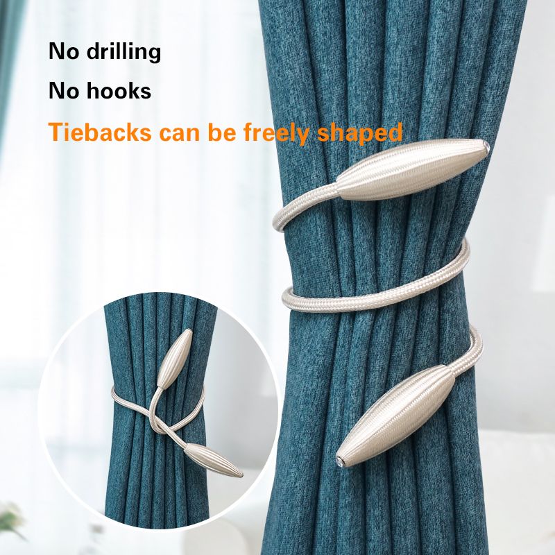 Flexible Curtain Tiebacks – No Drilling, No Hooks, Ideal for Home or Office, Elegant and Artistic Design