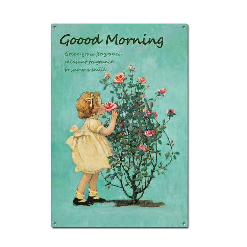 Wall Decoration Tin Art, Suitable for Courtyards and Indoor Use, 30x20cm Artistic Tin Plaque