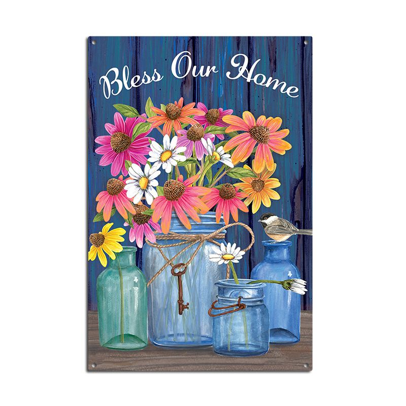 Wall Decoration Tin Art, Suitable for Courtyards and Indoor Use, 30x20cm Artistic Tin Plaque