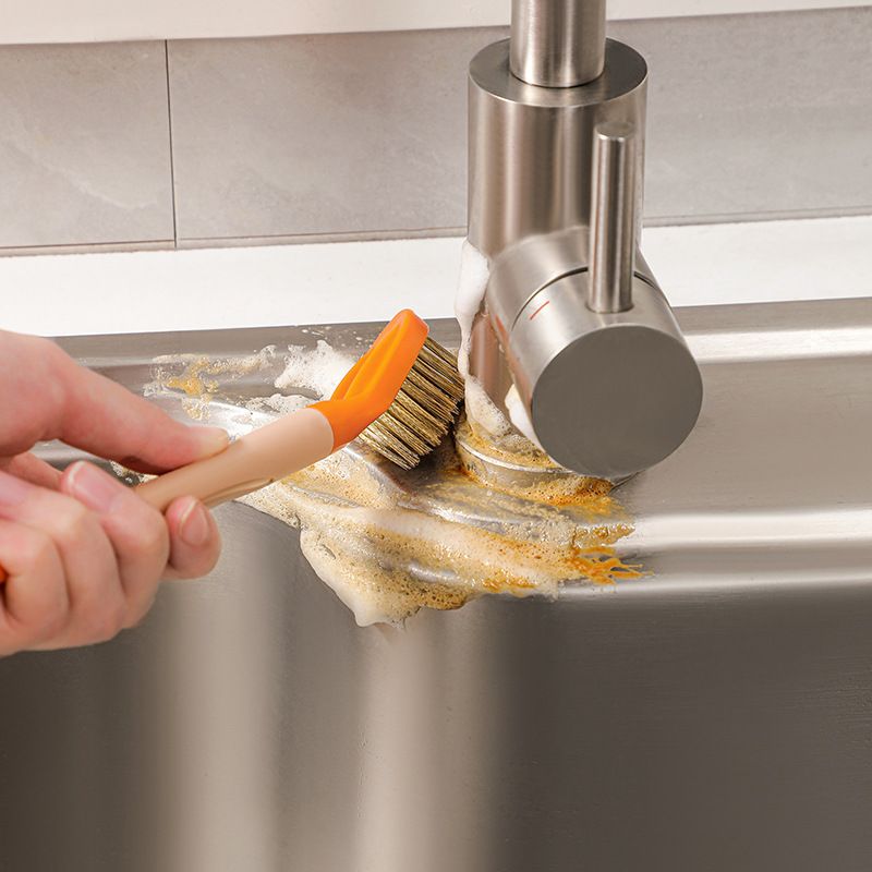 3-in-1 Kitchen Cleaning Brush: Metal Brush Head + Stainless Steel Scraper + Corner Cleaner - Essential for Kitchen Cleaning
