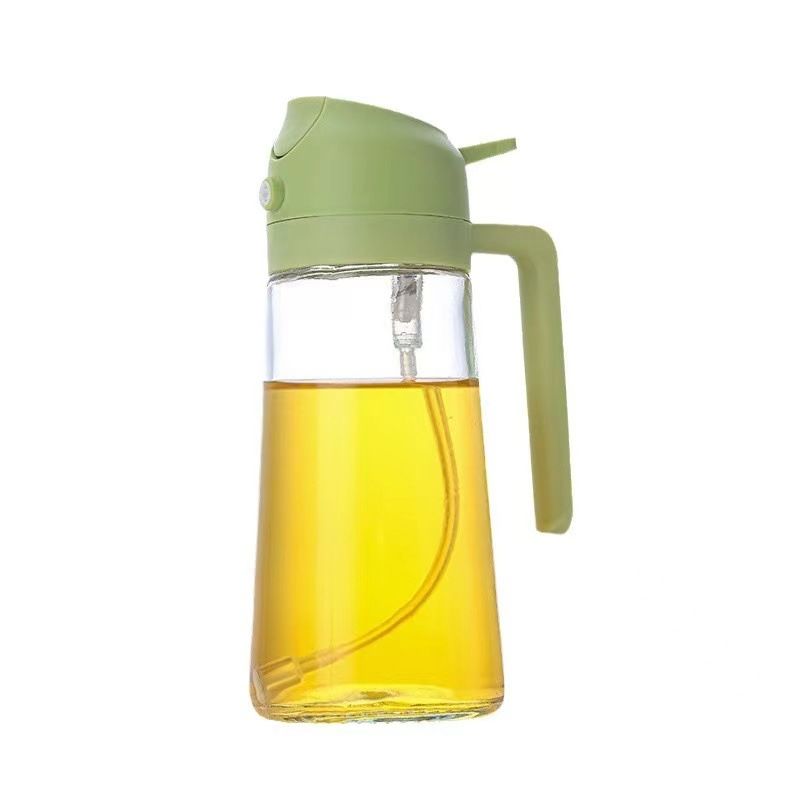 Kitchen Utensils Auto-Flip & Oil Spray Multifunction Oil Jar Bottle 470ml Glass for Oil, Vinegar, etc.  Kitchen & Dining