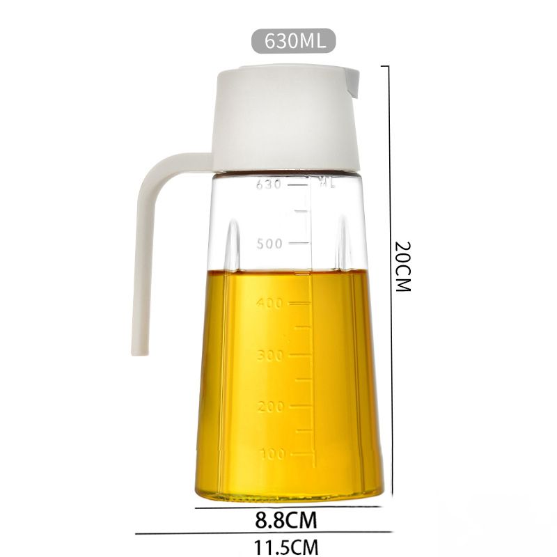 Oil Dispenser Autoflip Kitchen Oil Jar Bottle Glass 630ML Kitchen Utensils