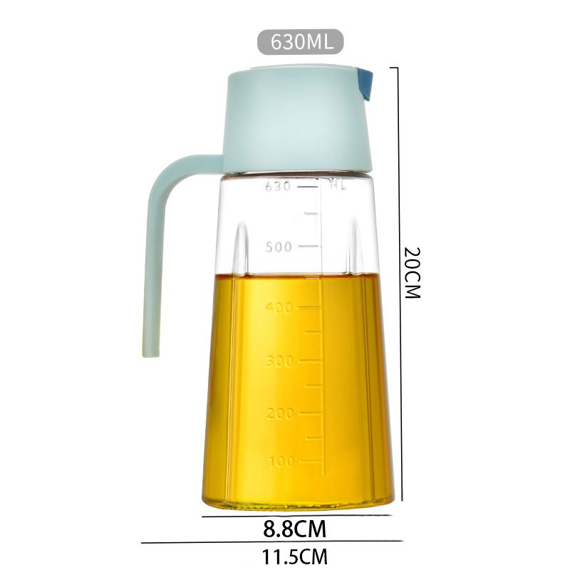 Oil Dispenser Autoflip Kitchen Oil Jar Bottle Glass 630ML Kitchen Utensils