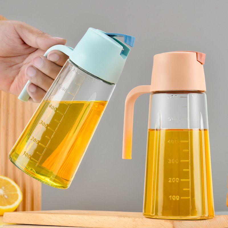 Oil Dispenser Autoflip Kitchen Oil Jar Bottle Glass 630ML Kitchen Utensils
