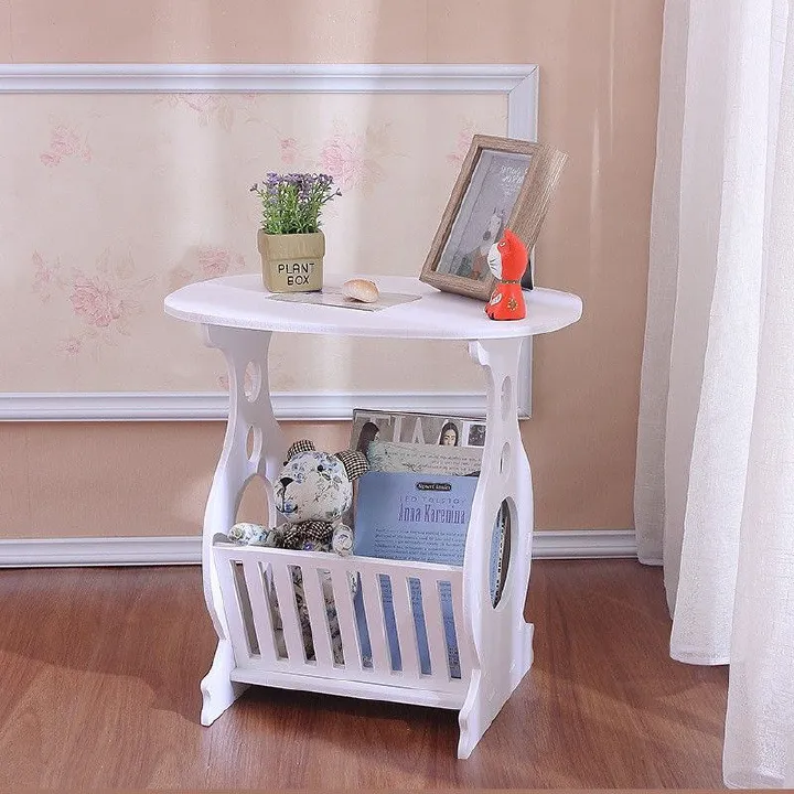 Coffee Table Nightstand Self-assembled small bed stands, small tables, white color.  Bedroom Furniture
