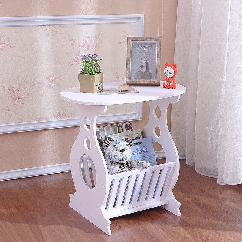 Coffee Table Nightstand Self-assembled small bed stands, small tables, white color.  Bedroom Furniture