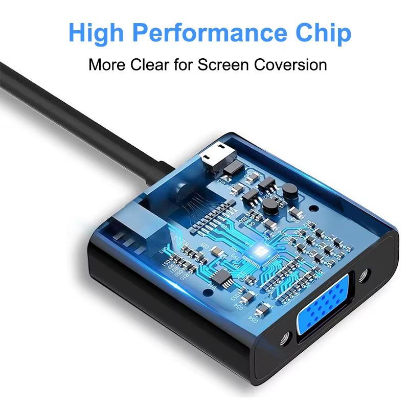 HDMI-compatible To VGA Adapter Converter Cable With 3.5mm Audio Cable HD 1080P HDMI Male To VGA Famale Digital Analog Converter for Laptop PC TV