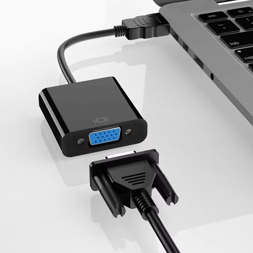 HDMI-compatible To VGA Adapter Converter Cable With 3.5mm Audio Cable HD 1080P HDMI Male To VGA Famale Digital Analog Converter for Laptop PC TV