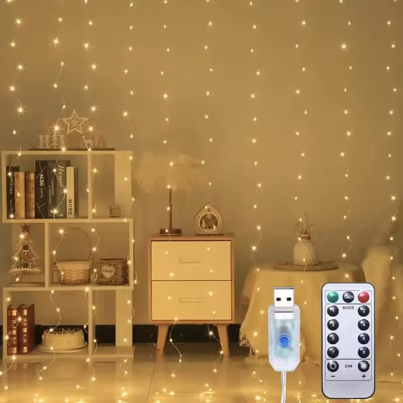 1pc USB 3x3/3*2/3*1 LED Curtain Bedroom Lights Christmas Garland Fairy Light Festoon Wedding Home Bedroom Decoration Lighting