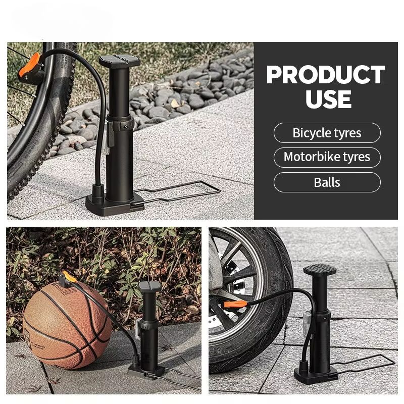 Portable Bike Pump - Hand/Foot Operated, 120 PSI, Compatible with Presta & Schrader Valves, Inflates Cars, Motorcycles, Balls & Inflatables Cycling Accesories