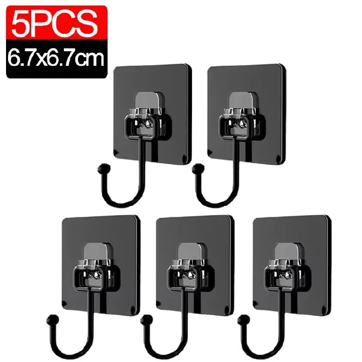 Wall Hooks Self Adhesive Hooks Rotating Waterproof Strong Sticker Holder Wall Door Storage Hanging Hook Kitchen Bathroom Organizer