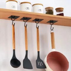 Wall Hooks Self Adhesive Hooks Rotating Waterproof Strong Sticker Holder Wall Door Storage Hanging Hook Kitchen Bathroom Organizer