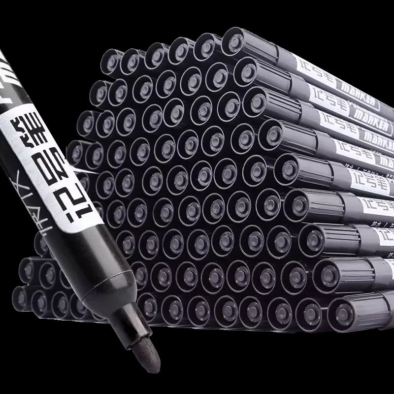 Marker Pen Waterproof Oil-Based in Black, Erase-Proof, Bold Tip, Specifically for Logistics, Express Delivery, and Marking Purpo Sketch Pens Stationery Art School Supplies