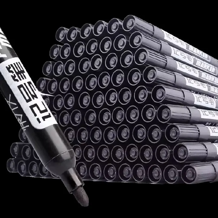 Marker Pen Waterproof Oil-Based in Black, Erase-Proof, Bold Tip, Specifically for Logistics, Express Delivery, and Marking Purpo Sketch Pens Stationery Art School Supplies