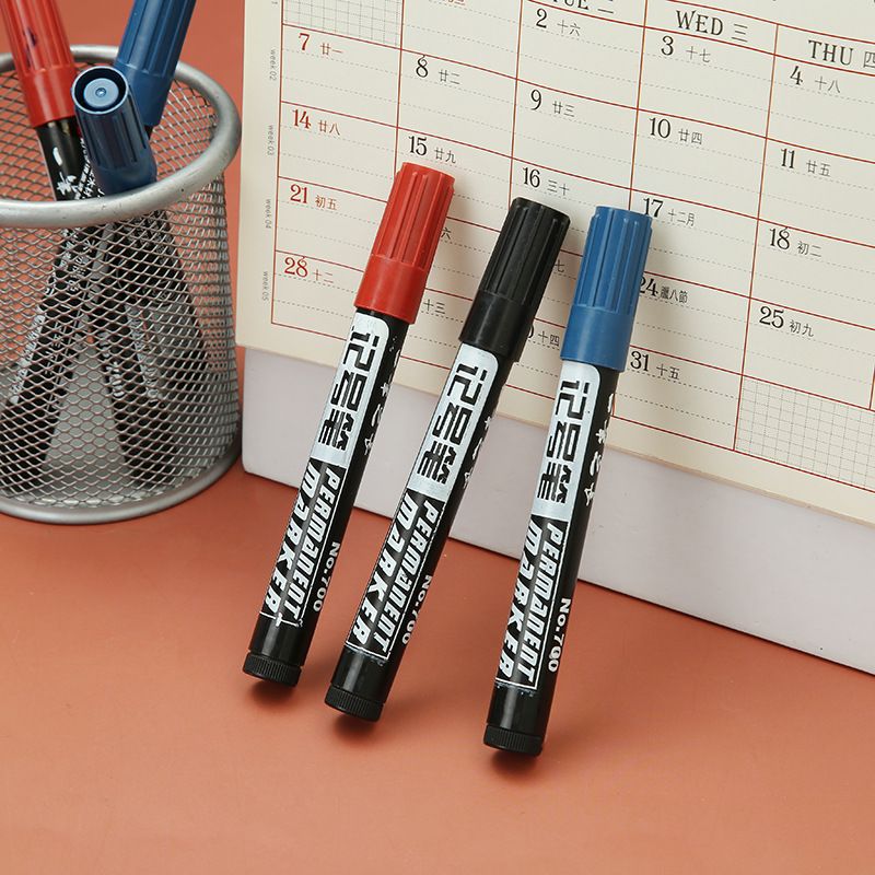 Marker Pen Waterproof Oil-Based in Black, Erase-Proof, Bold Tip, Specifically for Logistics, Express Delivery, and Marking Purpo Sketch Pens Stationery Art School Supplies