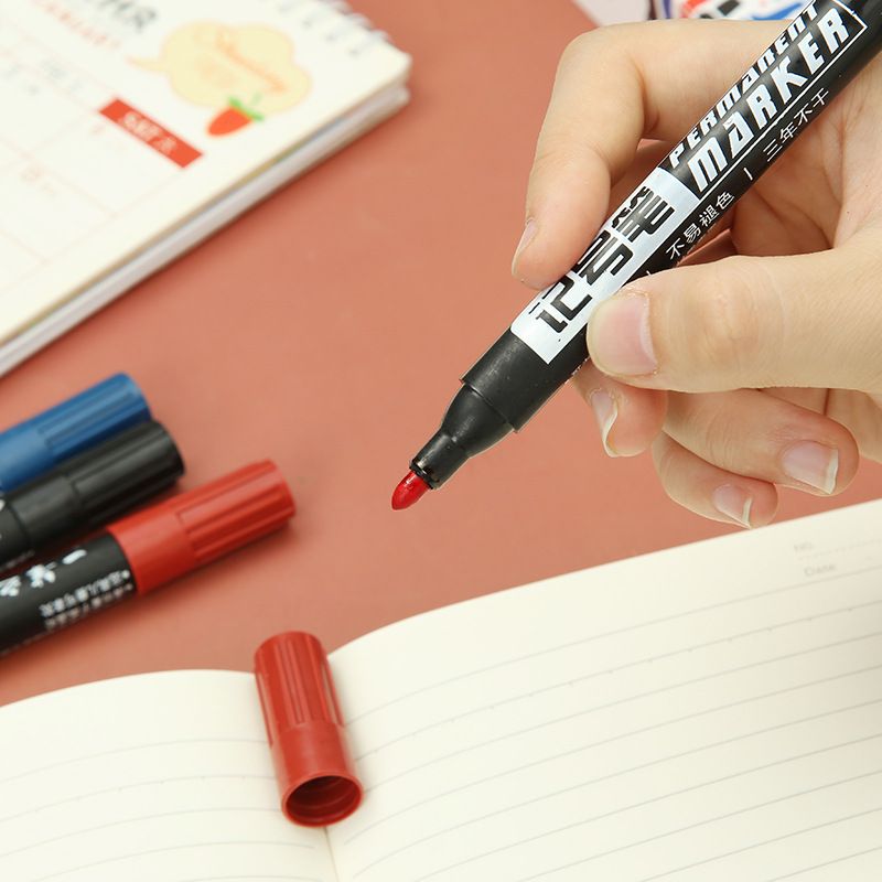 Marker Pen Waterproof Oil-Based in Black, Erase-Proof, Bold Tip, Specifically for Logistics, Express Delivery, and Marking Purpo Sketch Pens Stationery Art School Supplies