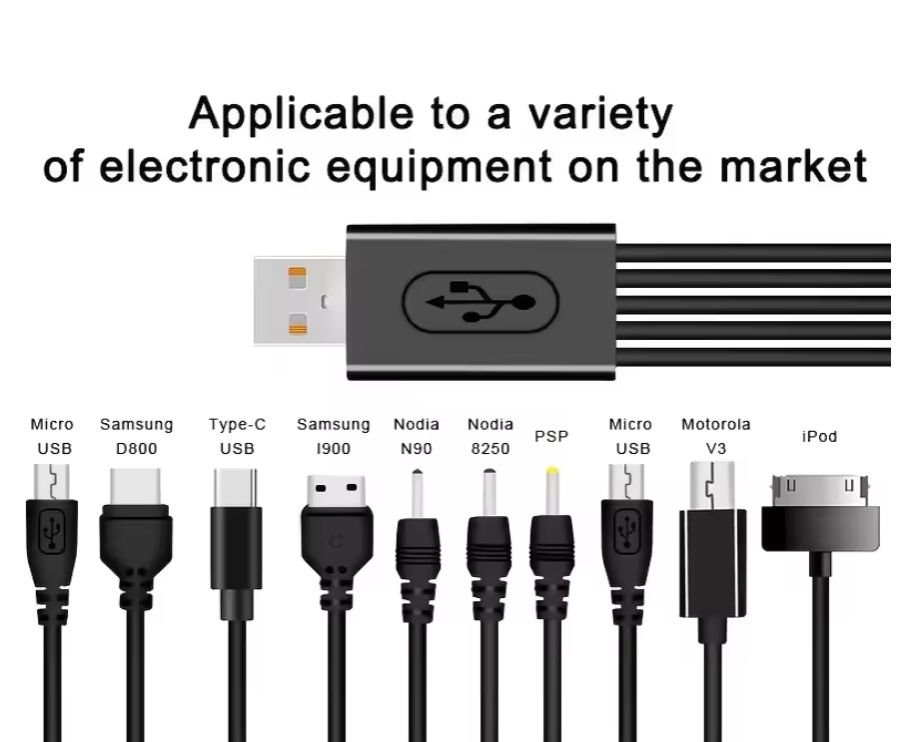 10 in 1 Multi-function USB Cable Cell Phone USB Charging Cable Connector For Nokia LG Samsung Sony Ipod Motorola Multi Interface