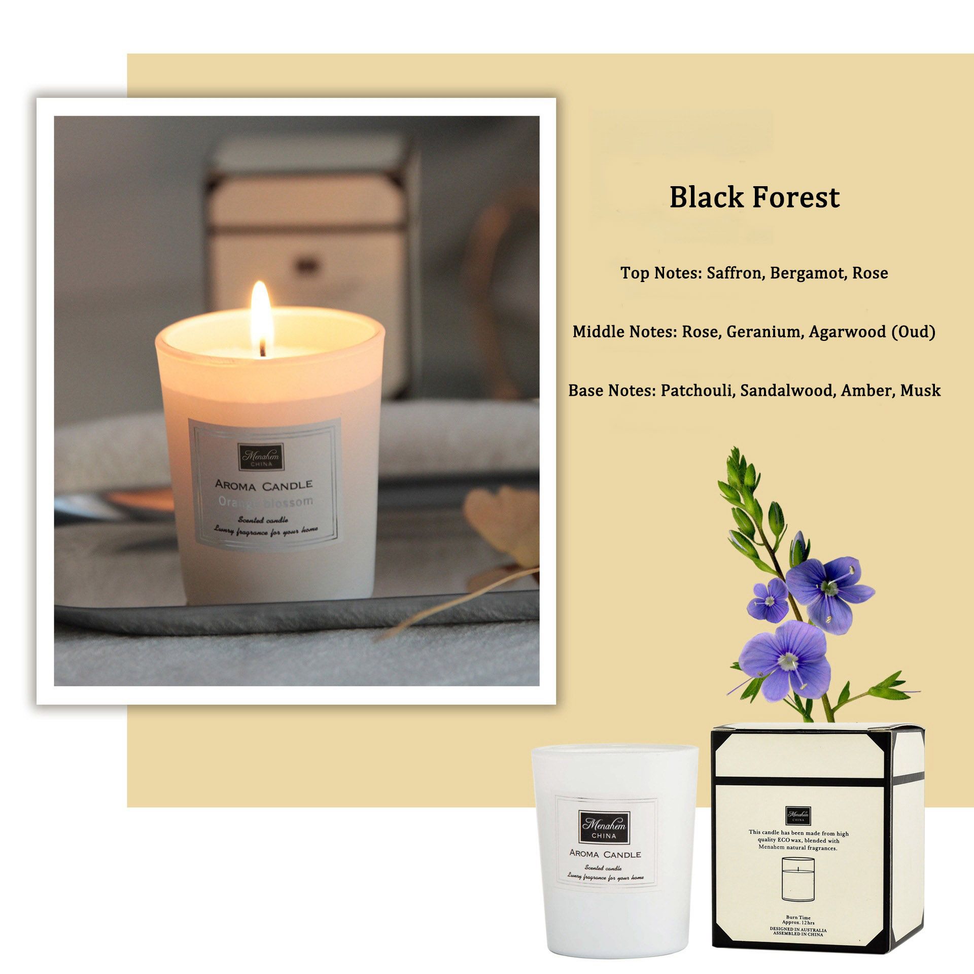 Candle Fragrance Atmosphere Companion Gift Bedroom livingroom Hotel Clubhouse Smoke free Aromatherapy Candles