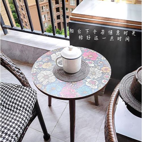 Coffee Table Premium Wooden Round Table / Bedside Table / Side Table / Sofa End Table for Bedroom & Living Room - Sturdy Wooden Top & Legs - Easy to Assemble