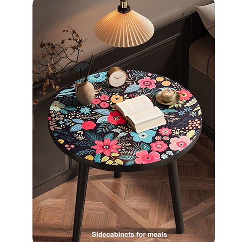 Coffee Table Premium Wooden Round Table / Bedside Table / Side Table / Sofa End Table for Bedroom & Living Room - Sturdy Wooden Top & Legs - Easy to Assemble