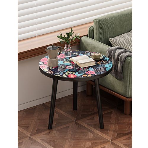 Coffee Table Premium Wooden Round Table / Bedside Table / Side Table / Sofa End Table for Bedroom & Living Room - Sturdy Wooden Top & Legs - Easy to Assemble