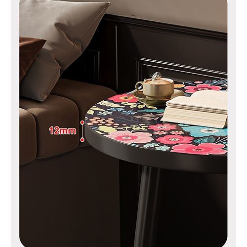 Coffee Table Premium Wooden Round Table / Bedside Table / Side Table / Sofa End Table for Bedroom & Living Room - Sturdy Wooden Top & Legs - Easy to Assemble