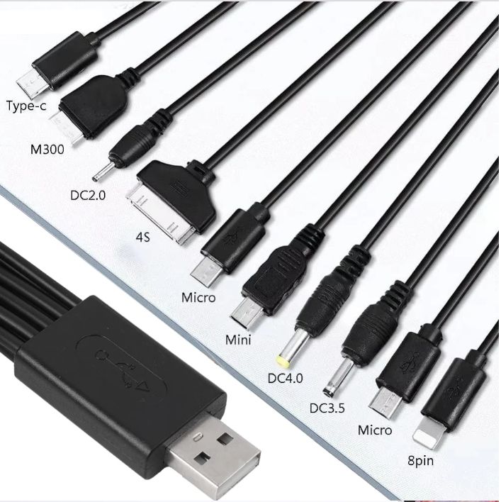 10 in 1 Multi-function USB Cable Cell Phone USB Charging Cable Connector For Nokia LG Samsung Sony Ipod Motorola Multi Interface