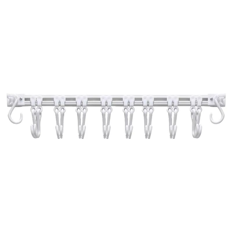 Self-Adhesive Multi-Purpose Wall Hooks - Kitchen/Bathroom/Wardrobe Space Saver with Adjustable hooks for Utensils, Pans & Home Organization