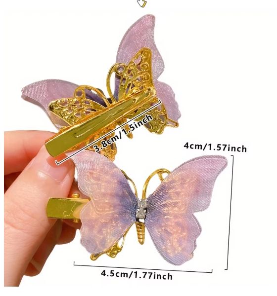 6Pcs New Rainbow Butterfly Girl Cute Super Immortal Hair Clip Children's Side Broken Hair Fixed Princess Hair Jewelry