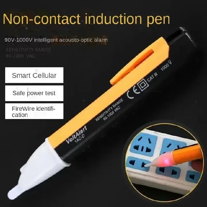 Non-Contact Safe Voltage Tester Pen 90-1000V with LCD Sensor & LED Light | Electric AC Detector with Wire Breakpoint Finder for Home & Industrial Use