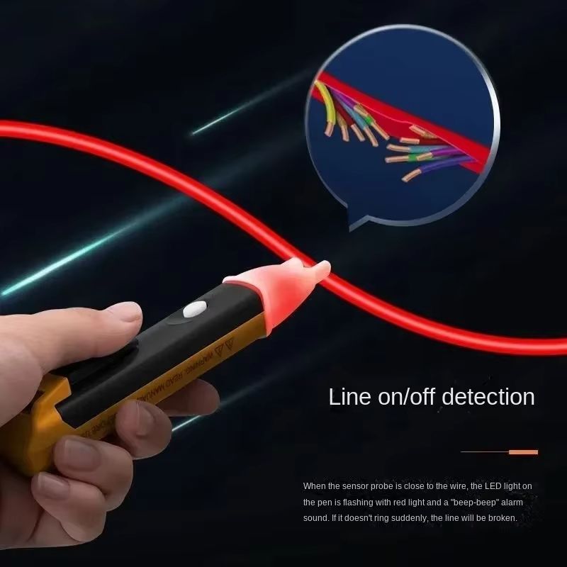 Non-Contact Safe Voltage Tester Pen 90-1000V with LCD Sensor & LED Light | Electric AC Detector with Wire Breakpoint Finder for Home & Industrial Use