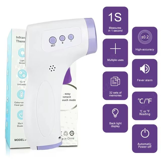 1pc Non-Contact Thermometer Frontal Temperature Gun Infrared Handheld Thermometer, Home Temperature Gun,