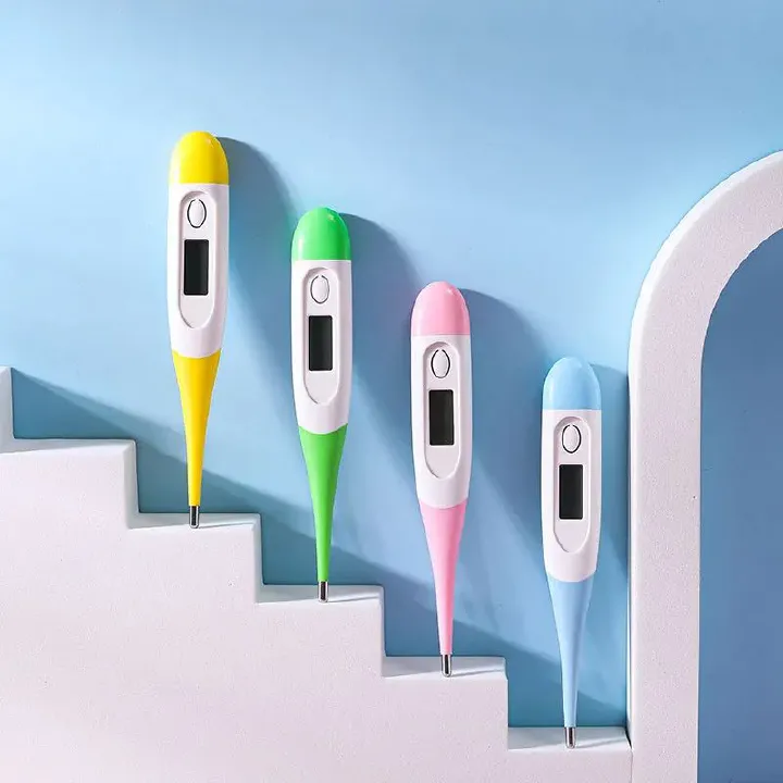1pcs Soft-head Thermometer Household Human Thermometer for Fever Digital Basal Body Oral Armpit or Rectal Electronic LCD Display