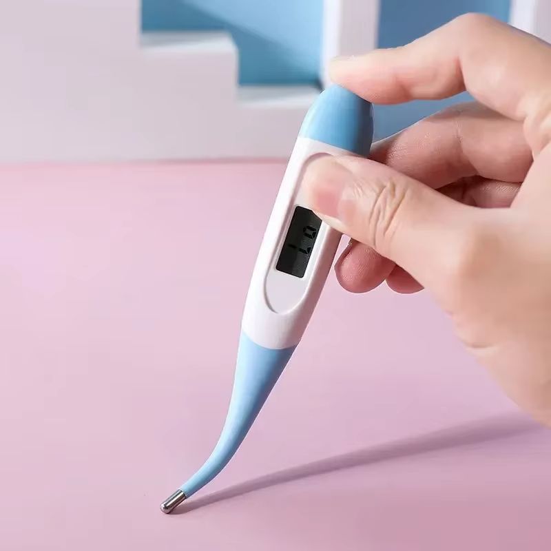 1pcs Soft-head Thermometer Household Human Thermometer for Fever Digital Basal Body Oral Armpit or Rectal Electronic LCD Display