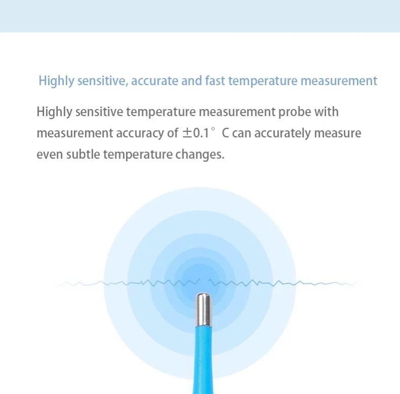 1pcs Soft-head Thermometer Household Human Thermometer for Fever Digital Basal Body Oral Armpit or Rectal Electronic LCD Display