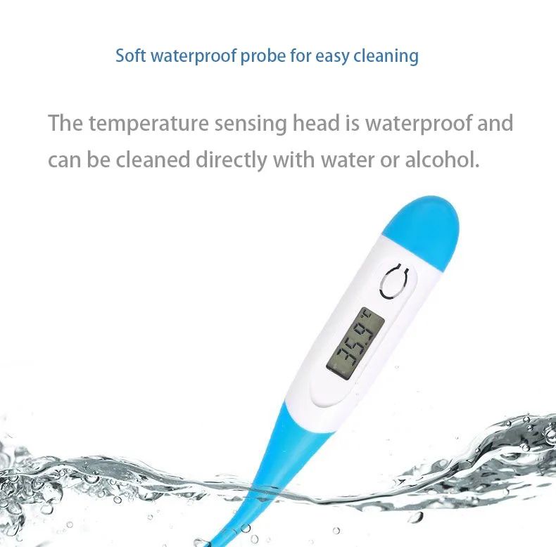1pcs Soft-head Thermometer Household Human Thermometer for Fever Digital Basal Body Oral Armpit or Rectal Electronic LCD Display