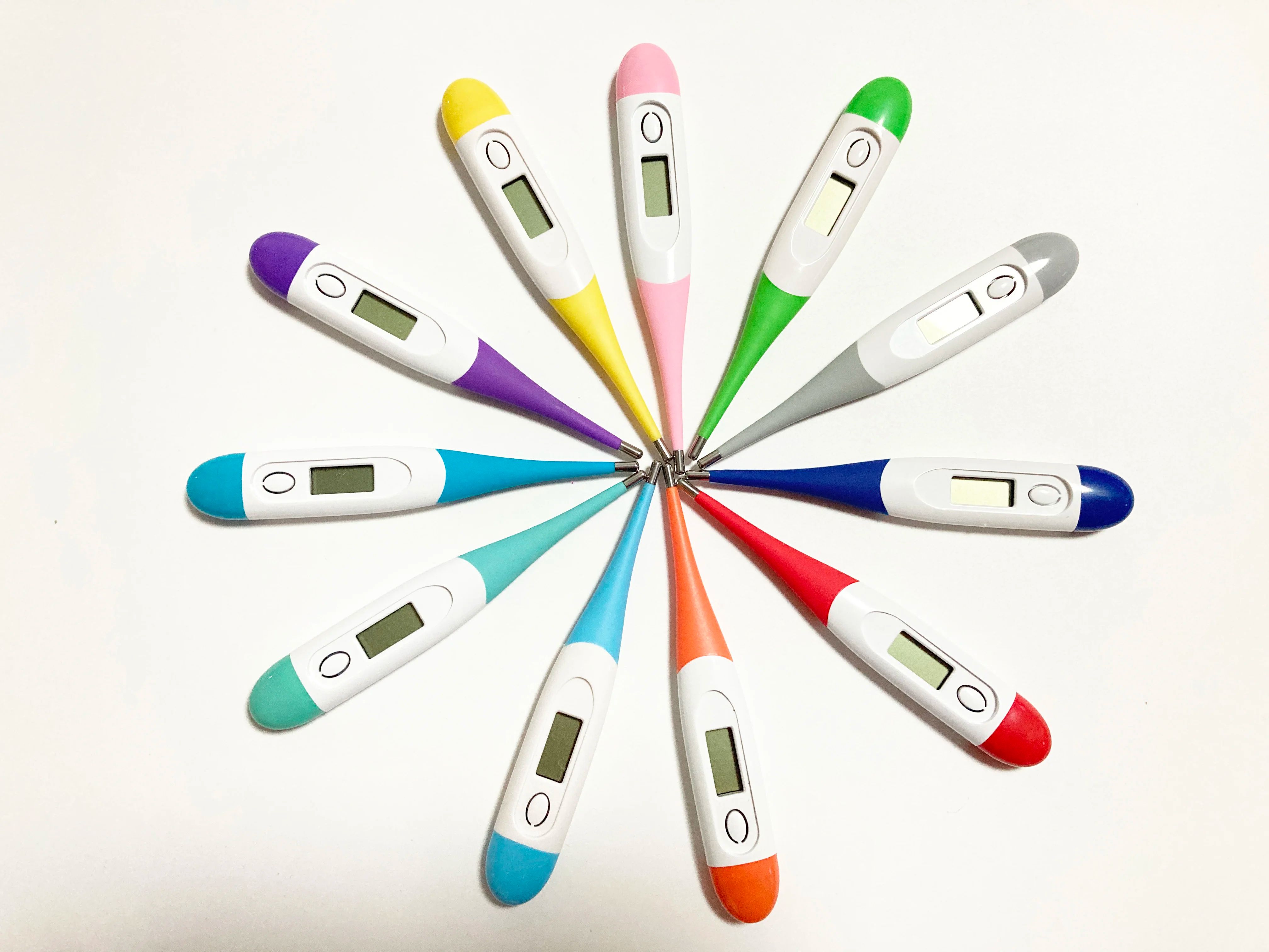 1pcs Soft-head Thermometer Household Human Thermometer for Fever Digital Basal Body Oral Armpit or Rectal Electronic LCD Display