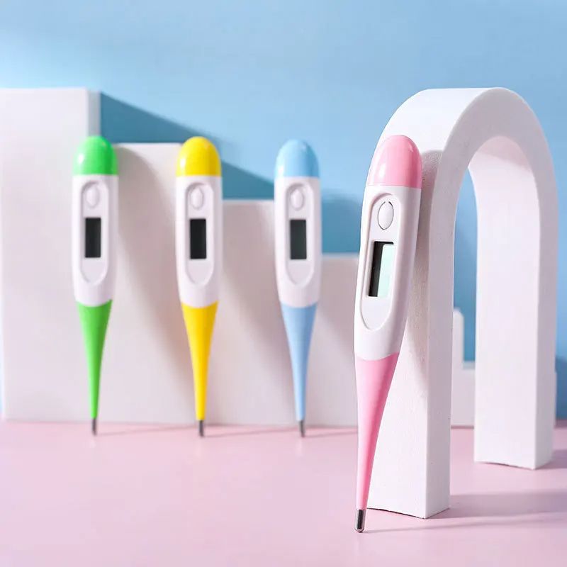 1pcs Soft-head Thermometer Household Human Thermometer for Fever Digital Basal Body Oral Armpit or Rectal Electronic LCD Display