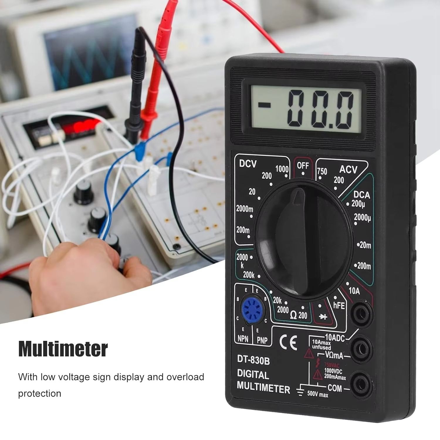 Digital Multimeter Tester, Electrical Voltmeter Ammeter, Portable Volt Multi Meter, Car Battery Tester Circuit Tester