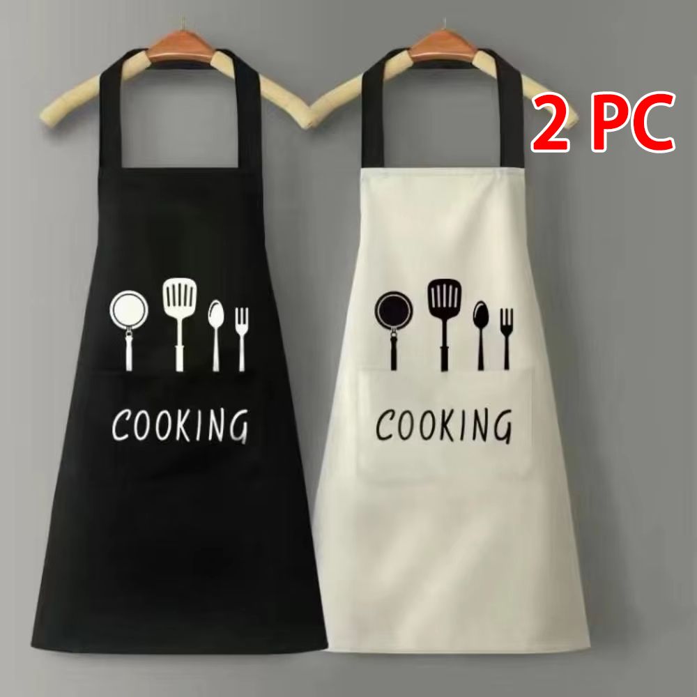 2 pcs Kitchen Apron with Pocket, Waterproof and Oil Proof for Cooking Baking, Chef's Favorite, Great for Men Women Adult