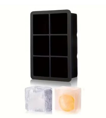Silicone Ice Mold 6 Grids – Creative Bar Tools for Whiskey, Cocktails, Juice | Reusable Freezer Ice Maker for Home, Commercial Use