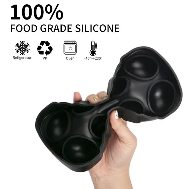 Silicone Ice Mold 6 Grids – Creative Bar Tools for Whiskey, Cocktails, Juice | Reusable Freezer Ice Maker for Home, Commercial Use