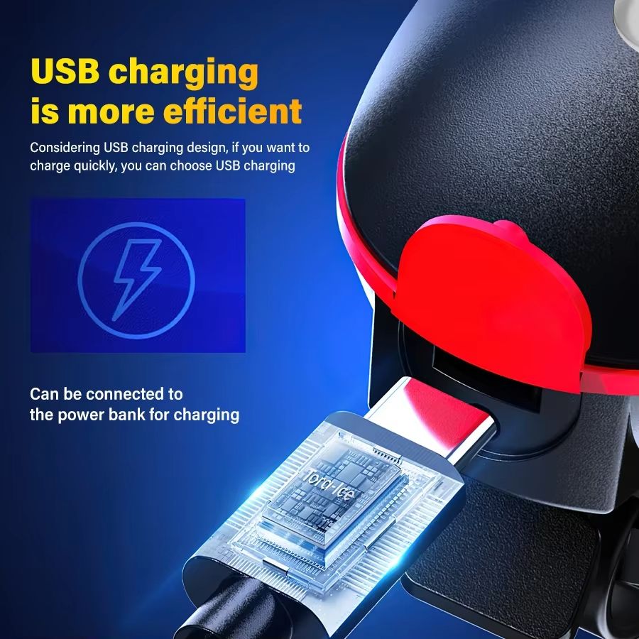 Powerful Solar Bicycle Light Loud Bell USB C Charging Built-in Battery Riding Flashlight Waterproof Headlamp Horn Bicycle Lamp